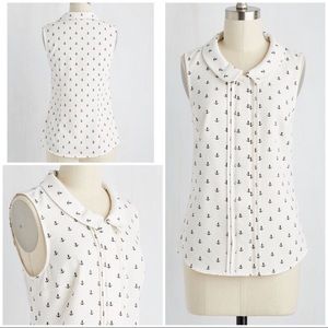 🎉MOVING SALE🎉 ModCloth anchor collar top - 2X